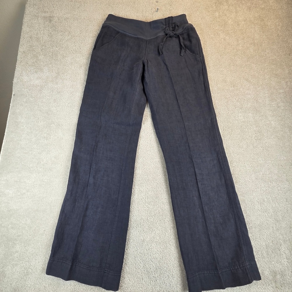 Athleta Napali Pants Womens XS Asphalt Gray Wide Leg Stretch Cotton